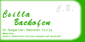 csilla backofen business card